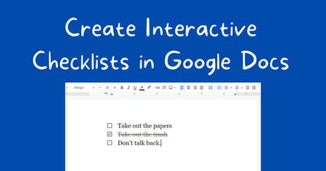 Free Technology for Teachers: How to Create Interactive Checklists in Google Docs | BUY WEGOVY | Scoop.it