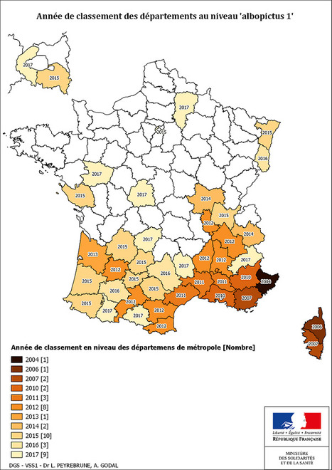 Cartes officielles de présence du moustique-tigre en France métropolitaine | Insect Archive | Scoop.it