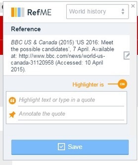 RefME Web Clipper Makes It Easy to Cite Webpages | TIC & Educación | Scoop.it