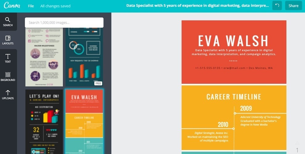Créer un CV en infographie avec CANVA