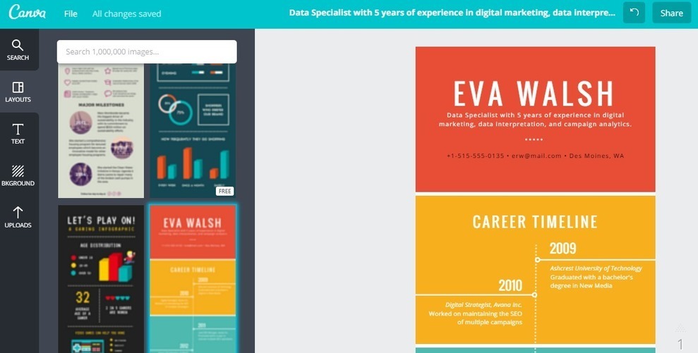 Créer un CV en infographie avec CANVA