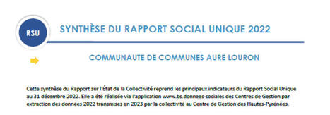  RAPPORT SOCIAL UNIQUE 2022 de la Communauté de Communes Aure Louron | Vallées d'Aure & Louron - Pyrénées | Scoop.it