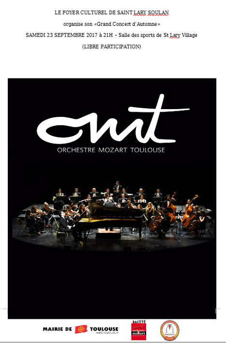 Concert de l'Orchestre Mozart Toulouse à Saint-Lary Soulan le 23 septembre | Vallées d'Aure & Louron - Pyrénées | Scoop.it