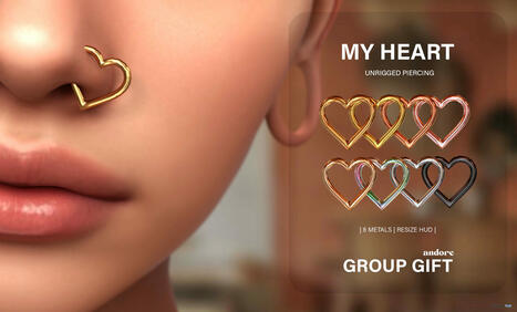 My Heart Nose Piercings June 2024 Group Gift by ANDORE | Teleport Hub - Second Life Freebies | Second Life Freebies | Scoop.it