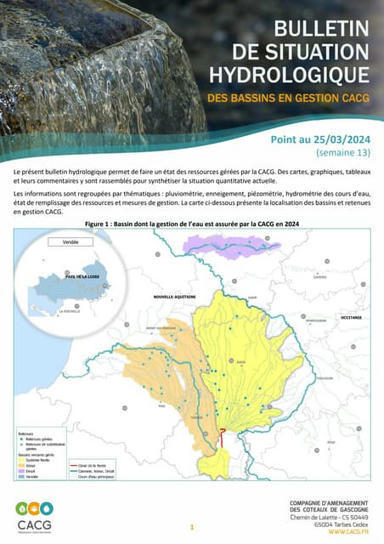 Bulletin de situation hydrologique des bassins en gestion CACG - point au 25 mars  | Vallées d'Aure & Louron - Pyrénées | Scoop.it