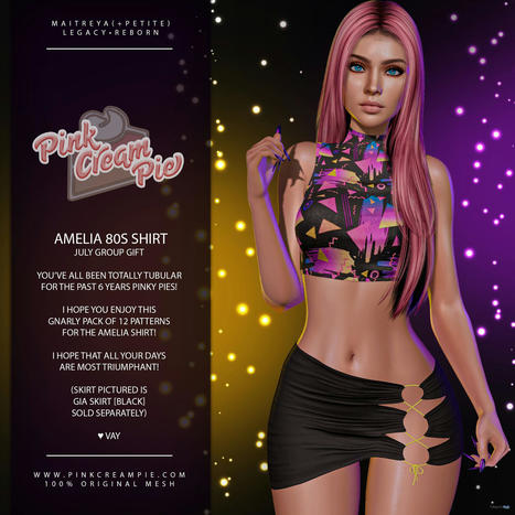 Amelia 80s Shirt July 2022 Group Gift by Pink Cream Pie | Teleport Hub - Second Life Freebies | Second Life Freebies | Scoop.it