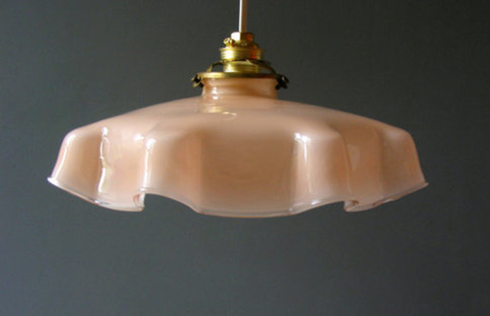Beautiful Antique  pale pink Opaline Glass Ceiling Light Lamp. | Antiques & Vintage Collectibles | Scoop.it