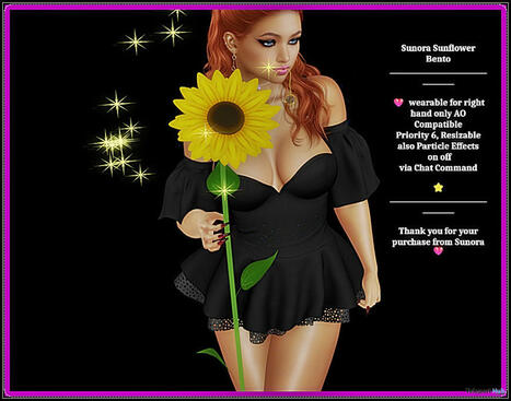 Bento Sunflower May 2025 Group Gift by Sunora | Teleport Hub - Second Life Freebies | Second Life Freebies | Scoop.it