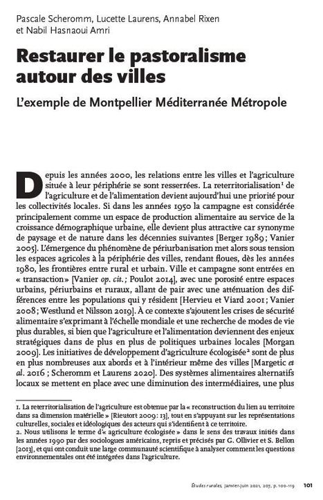Restaurer le pastoralisme autour des villes : l&rsquo;exemple de Montpellier M&eacute;diterran&eacute;e M&eacute;tropole - &Eacute;tudes rurales | Gestion Durable des Ressources | Scoop.it