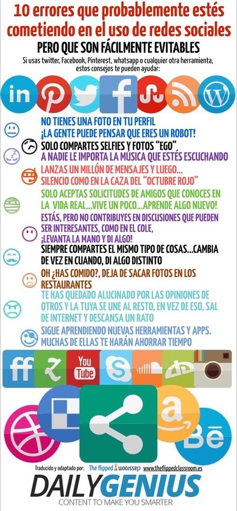 Los 10 errores que debes evitar en las redes sociales | TIC & Educación | Scoop.it