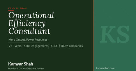 Operational Efficiency Consultant | Kamyar Shah | Tampa Florida Marketing | Scoop.it
