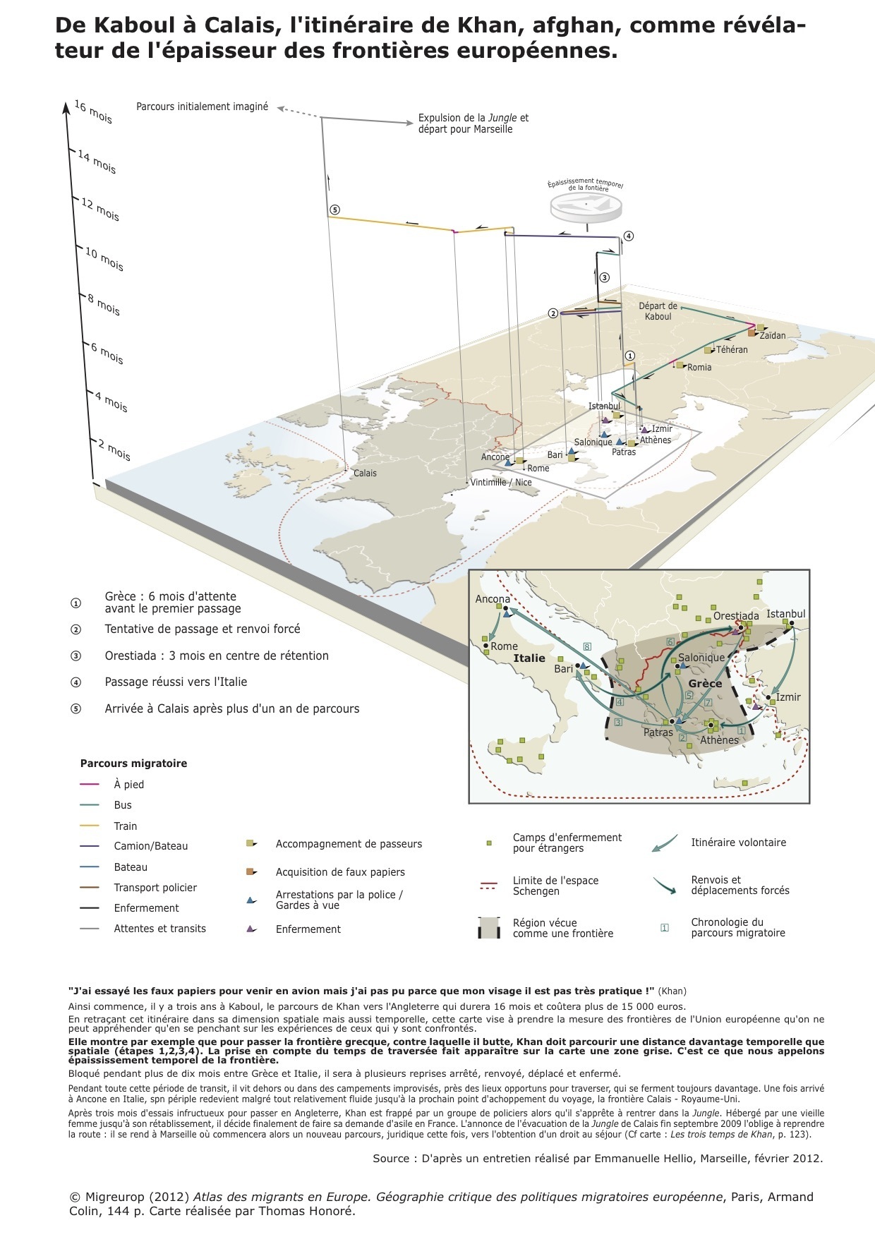 Carte : De Kaboul à Calais, l'itin&...