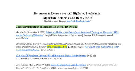Resources to Learn about AI Hype, AI Harms, BigData, Blockchain Harms, and Data Justice  | Educational Psychology, AI, & Emerging Technologies: Critical Thinking on Current Trends | Scoop.it
