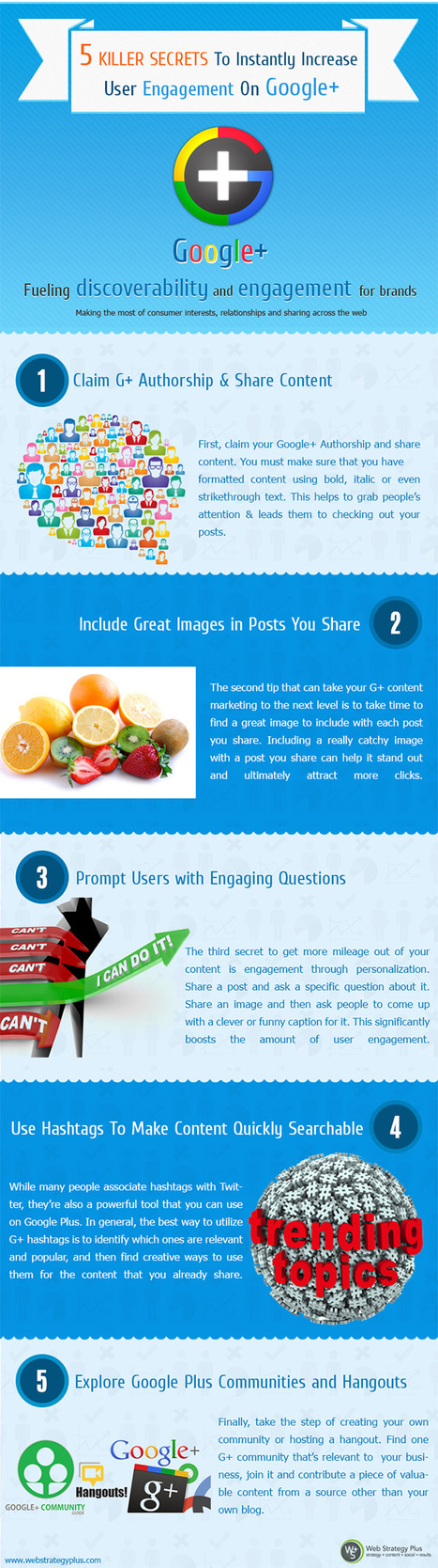 5 Killer Secrets to Instantly Increase Engagement on Google Plus [infographic] | Social Marketing Revolution | Scoop.it