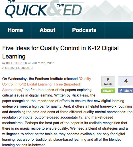Five Ideas for Quality Control in K-12 Digital Learning | Digital Delights | Scoop.it