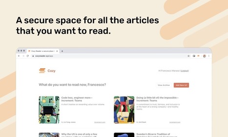 Cozy Reader: a secure place for your articles | Information and digital literacy in education via the digital path | Scoop.it