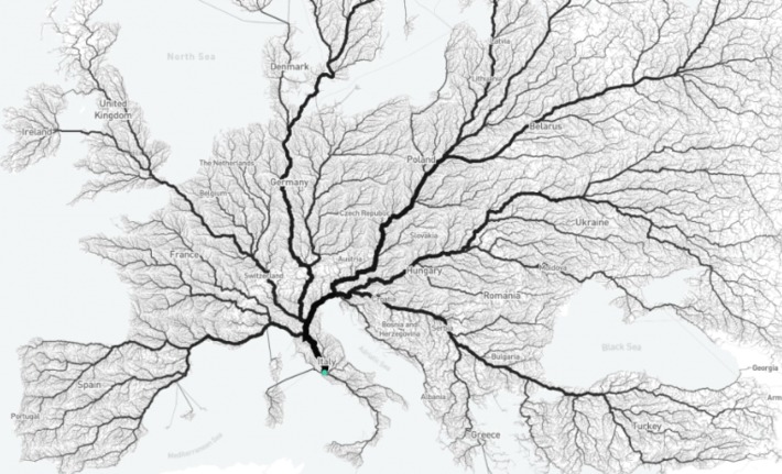 An Interactive Map Shows Just How Many Roads Actually Lead to Rome - and there is great #digital #technology behind it - Thanks @VKassardjian for the find! | WHY IT MATTERS: Digital Transformation | Scoop.it