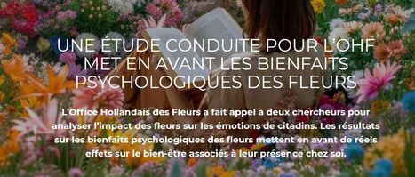 Etude OHF sur les bienfaits psychologiques des fleurs | HORTICULTURE | Scoop.it