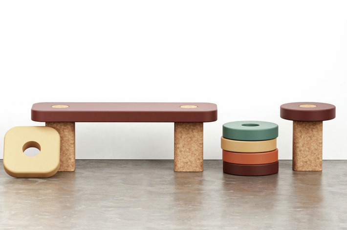 Modular cork stool concept offers sustainable seating by turning into a bench - Yanko Design | Découvrir, se former et faire | Scoop.it