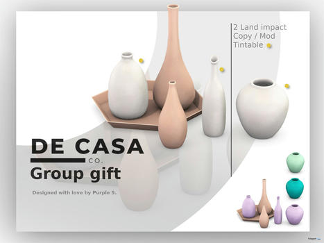 Pottery Vases August 2022 Group Gift by De CASA Co. | Teleport Hub - Second Life Freebies | Second Life Freebies | Scoop.it