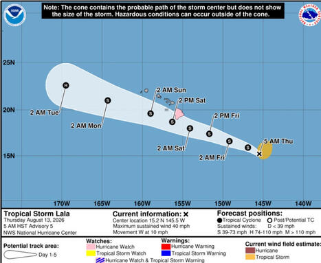 Tropical Storm Lala Live Tracker Maps as 'Catastrophic' Warning Issued for Hawaii - Newsweek | Operation Deimos | Scoop.it