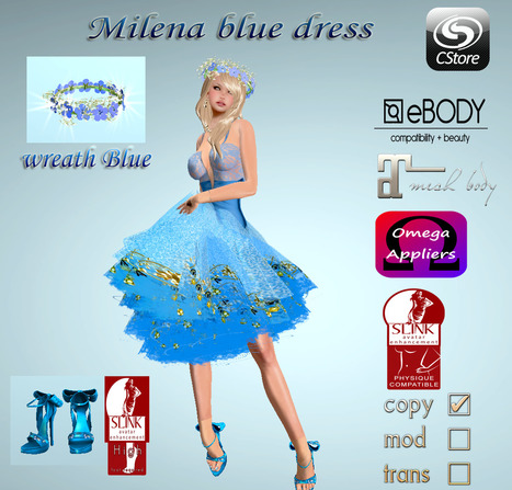 Милена в синем платье | 亗 Second Life Freebies Addiction & More 亗 | Scoop.it