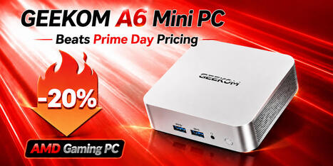 GEEKOM A6 AMD Ryzen 7 6800H Mini PC is now off by 20% for a limited time (Sponsored) - CNX Software | Embedded Systems News | Scoop.it