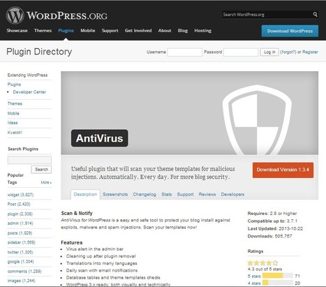 WordPress › AntiVirus « WordPress Plugins | WordPress and Annotum for Education, Science,Journal Publishing | Scoop.it