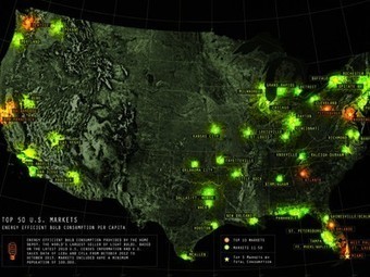 This map shows the top 50 markets for energy-efficient lightbulb sales around the U.S. | Sustainability Science | Scoop.it
