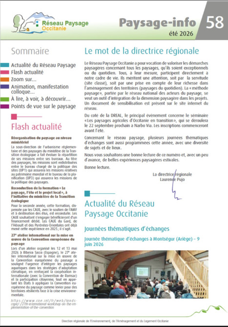 Paysage info N&deg;58 - R&eacute;seau Paysage Occitanie | Biodiversit&eacute; | Scoop.it