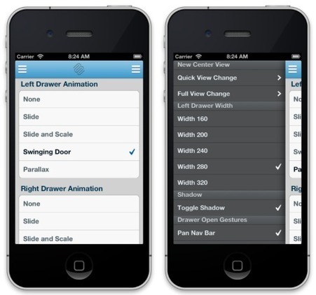 Open Source Drawer-Style Navigation Controller With Customizable Transitions | iPhone and iPad development | Scoop.it
