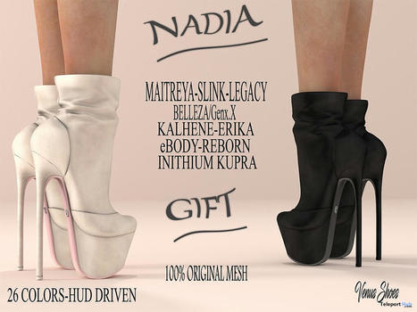 Nadia Boots Fatpack December 2022 Group Gift by VeNuS Shoes | Teleport Hub - Second Life Freebies | Second Life Freebies | Scoop.it