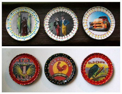Metal Can Lid Magnet Art by Juni Moon | 1001 Recycling Ideas ! | Scoop.it