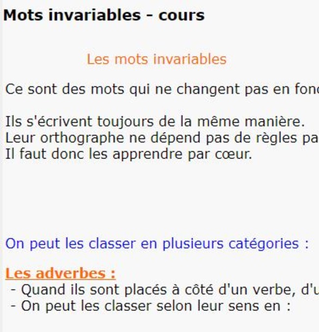 Mots invariables | POURQUOI PAS... EN FRANÇAIS ? | Scoop.it