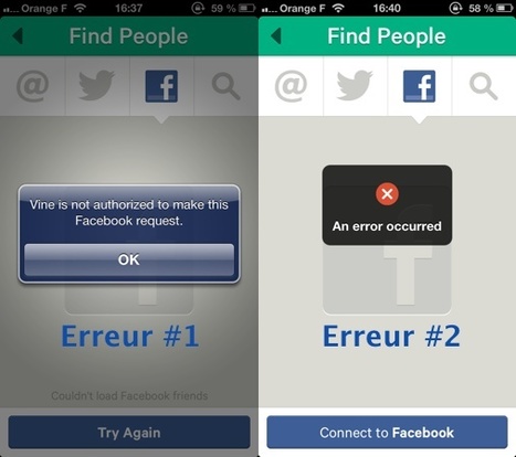 Facebook bloque la recherche de contacts de l’app Vine iOS | Toulouse networks | Scoop.it