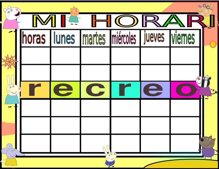 Horarios escolares en formato editable y tutori... Horarios escolares en formato editable y tutori...