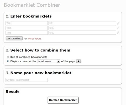 Bookmarklet Combiner - A Simple Online Tool To Combine Several Bookmarklets Into One | Time to Learn | Scoop.it