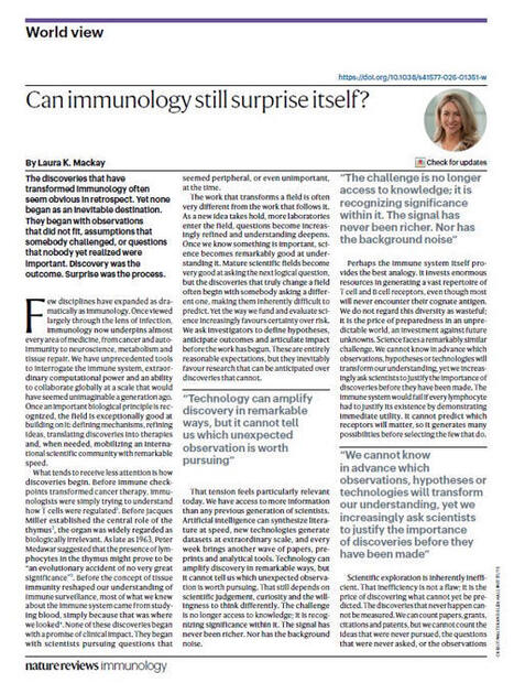 "We cannot know in advance which observations, hypotheses or technologies will transform our understanding, yet we ... ask scientists to justify the importance of discoveries before they have been&hellip;... | Immunology | Scoop.it