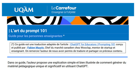 L’art du prompt 101 : Guide pour les personnes enseignantes [fiche pratique] | L' IA en formation | Scoop.it