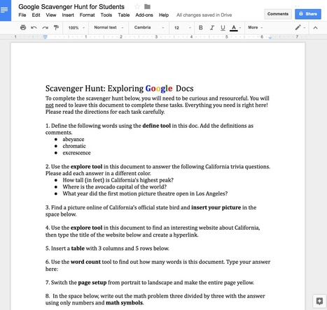 Google Docs Scavenger Hunt by Catlin Tucker | iGeneration - 21st Century Education (Pedagogy & Digital Innovation) | Scoop.it