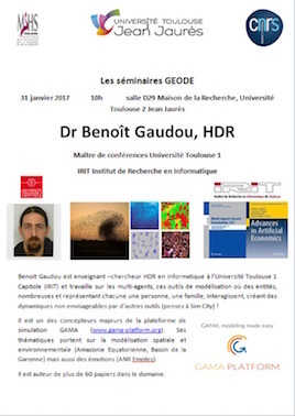 Université Toulouse - Jean Jaurès - Conférence de Benoît Gaudou, HDR Maître de conférences à l'IRIT | L'IRIT UMR5505 (CNRS-Toulouse INP-UT-UT Capitole-UT2) dans les médias en ligne | Scoop.it