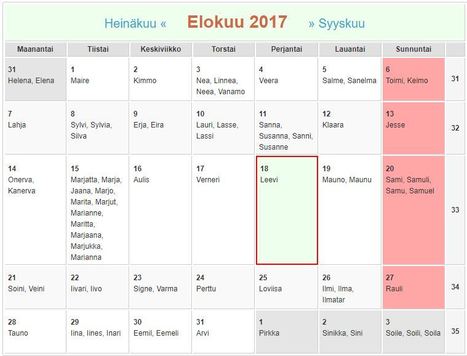 nimipäivät, liputuspäivät, mikä viikko | 1Uutiset - Lukemisen tähden | Scoop.it