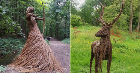 Cette artiste r&eacute;alise des sculptures &eacute;tonnantes et f&eacute;&eacute;riques en tressant des tiges de saule | Landart, art environnemental | Scoop.it