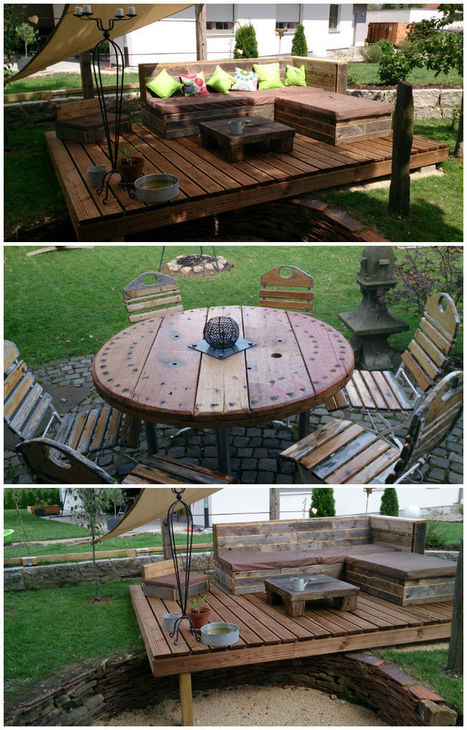 Pallet deck and lounge area / die Benkers | 1001 Pallets ideas ! | Scoop.it