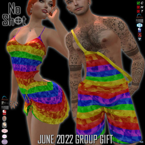 Camo Pride Summer Dress and Dungarees Shorts June 2022 Group Gift by NoShot | Teleport Hub - Second Life Freebies | Second Life Freebies | Scoop.it