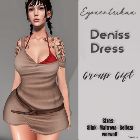 Deniss Dress March 2019 Group Gift by Egoxentrikax | Teleport Hub - Second Life Freebies | Second Life Freebies | Scoop.it