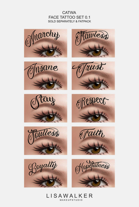 FACE TATTOO SET 0.1 | CATWA | Available for Catwa users. Ite&hellip; | 亗  Second Life Fashion Addict  亗 | Scoop.it