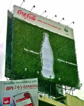 Philippines : Coca-Cola installe un panneau publicitaire qui absorbe le CO2 | Planète DDurable | Scoop.it