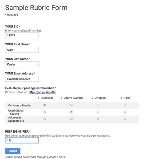 Google Forms: Creating a Rubric | TECNOLOGÍA_aal66 | Scoop.it