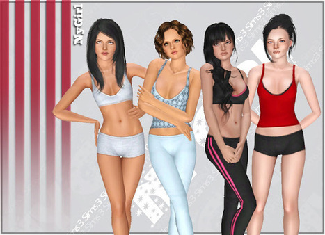 Mix and Match Athletic Striped Tops and Bottoms << NyGirl Sims | Les Sims | Scoop.it